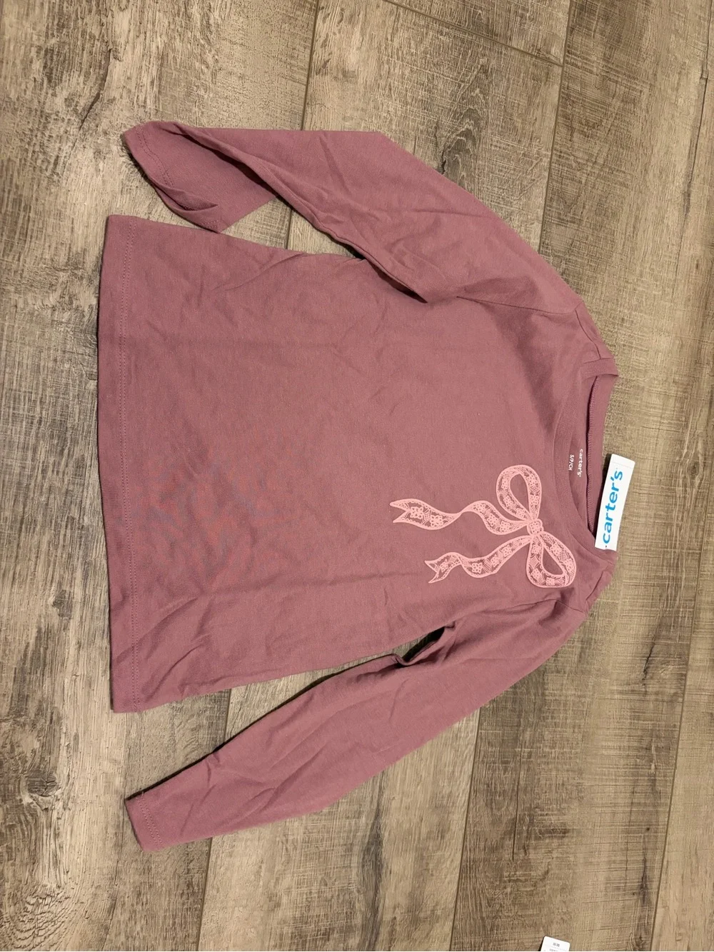 Carter's Cream & Light Gray Bow-Print Girls Top Set